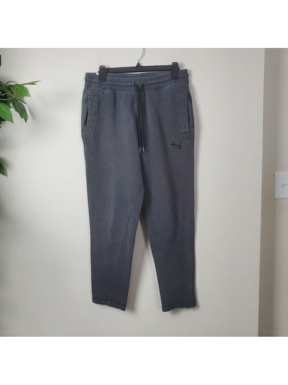 Puma Mens Sweatpants Gray Medium Drawstring Waist